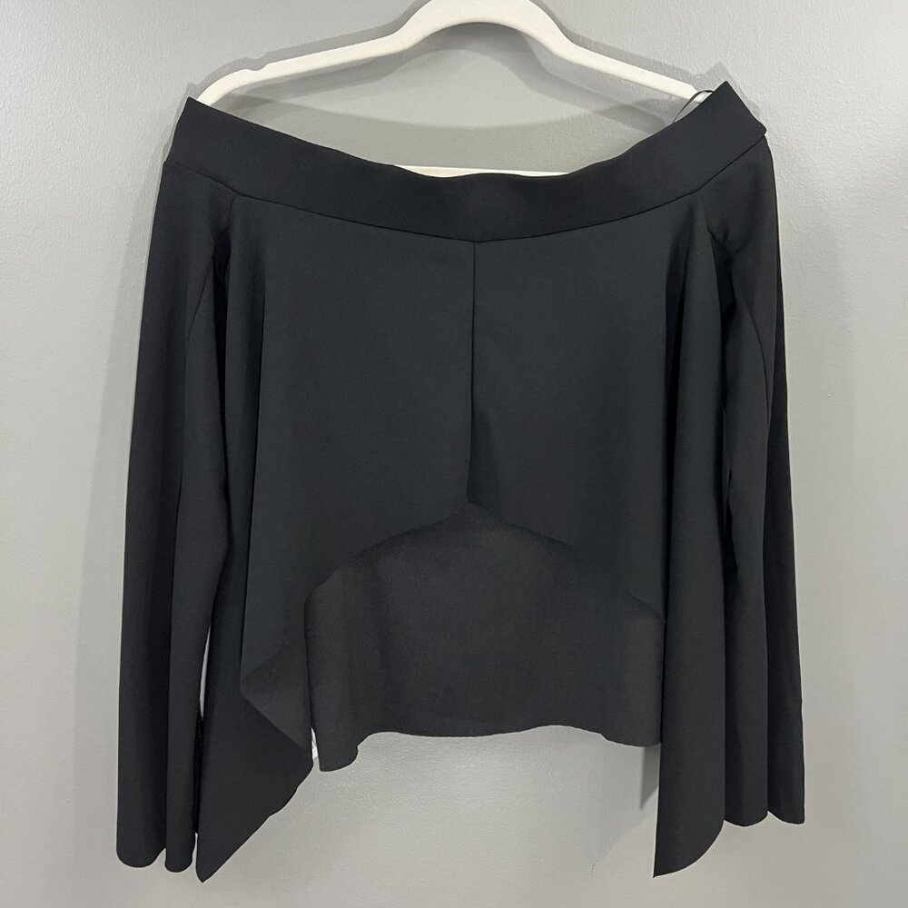 Zara Black off the shoulder split Back top Size Medium - Picture 8 of 10